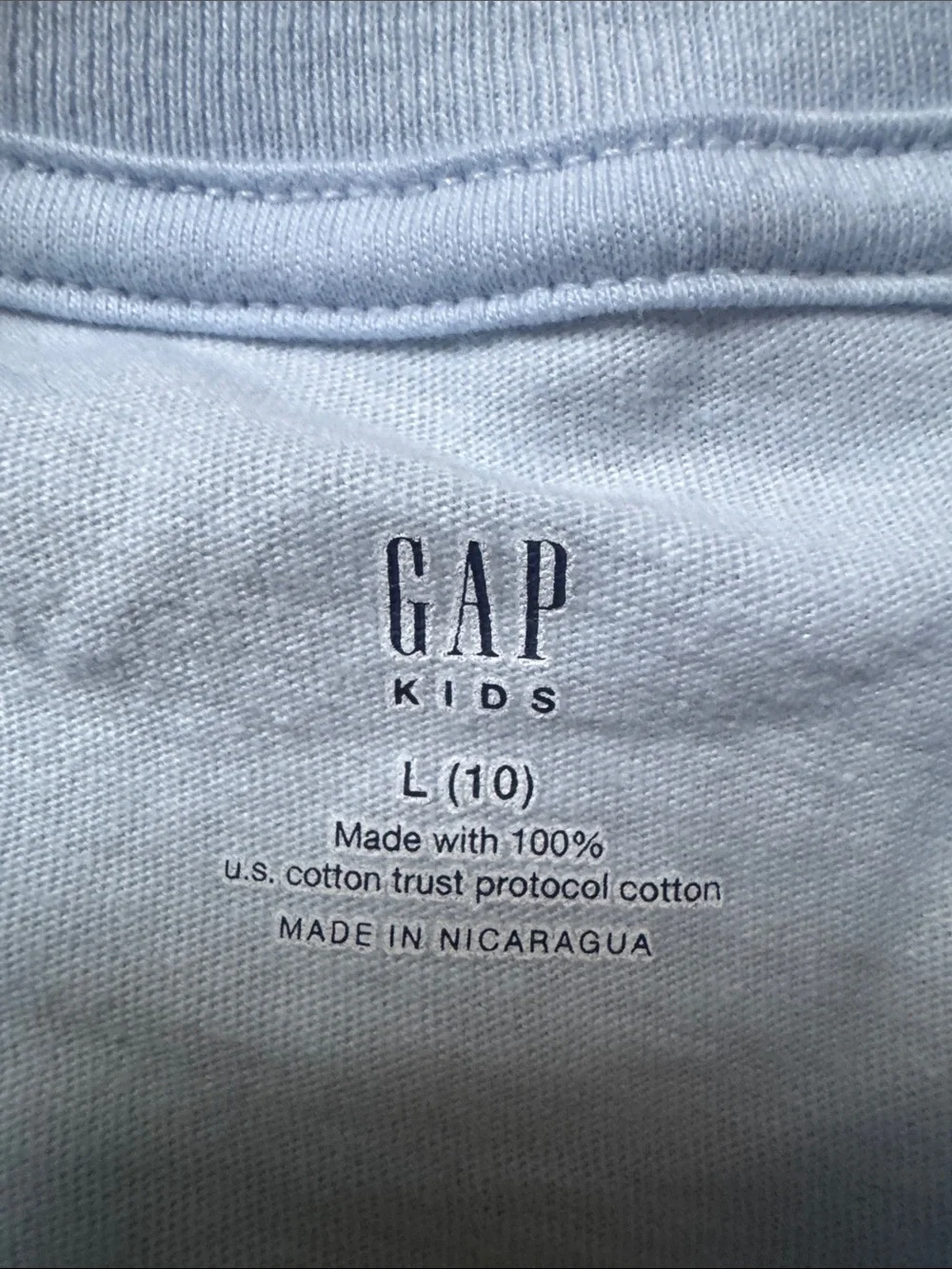 GAP Light Blue Long Sleeve Tee with Motorcycle Graphic - Yellow Accents